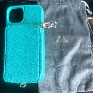 Turquoise IPhone 13 case/wallet